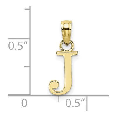10K Yellow Gold Block Initial J Charm – view 4