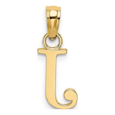 10K Yellow Gold Block Initial J Charm – view 5