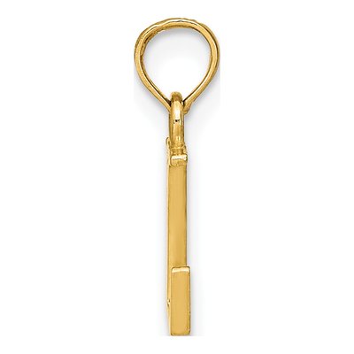 10K Yellow Gold Block Initial L Pendant – view 3