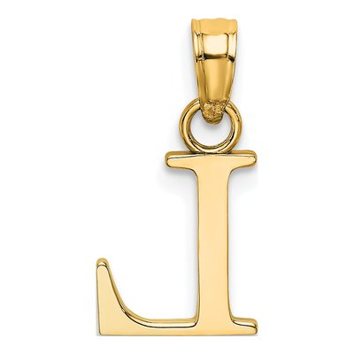 10K Yellow Gold Block Initial L Pendant – view 5