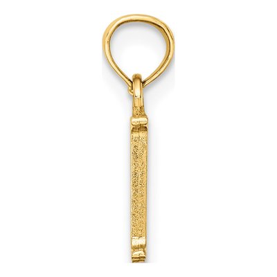 10K Yellow Gold Block Initial M Pendant – view 3
