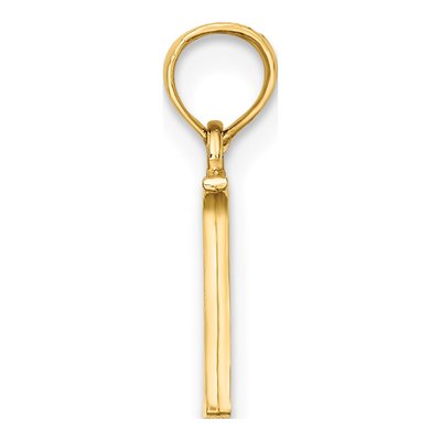 10K Yellow Gold Block Initial N Pendant – view 3