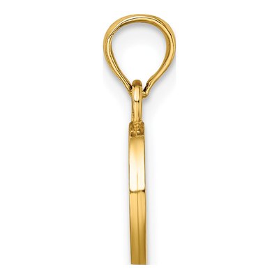 10K Yellow Gold Block Initial O Pendant – view 3