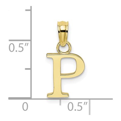10K Yellow Gold Block Initial P Charm – view 4