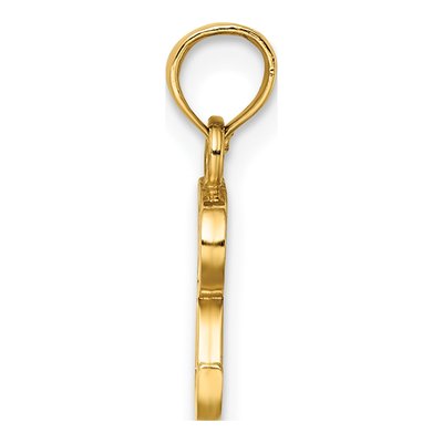 10K Yellow Gold Block Initial R Pendant – view 3