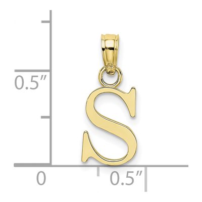 10K Yellow Gold Block Initial S Charm – view 4