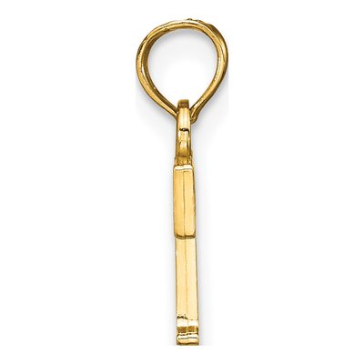 10K Yellow Gold Block Initial T Pendant – view 3