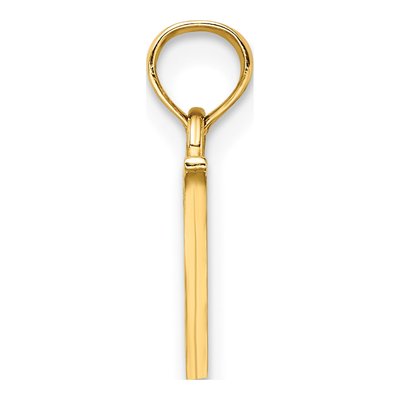10K Yellow Gold Block Initial V Pendant – view 3