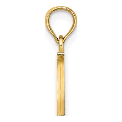 10K Yellow Gold Block Initial W Pendant – view 3