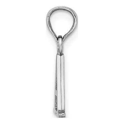 10K White Gold Block Initial A Pendant – view 3