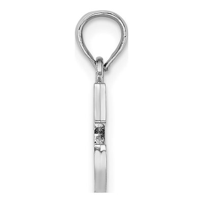 10K White Gold Block Initial C Pendant – view 3
