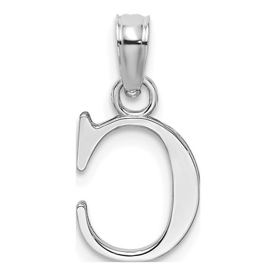 10K White Gold Block Initial C Pendant – view 5