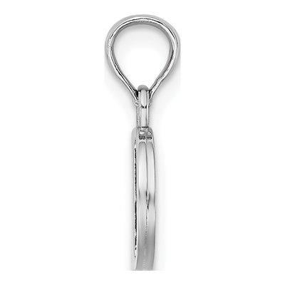 10K White Gold Block Initial D Pendant – view 3