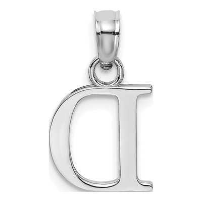 10K White Gold Block Initial D Pendant – view 5