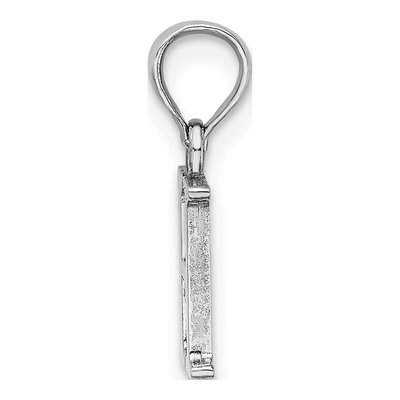 10K White Gold Block Initial H Charm – view 3