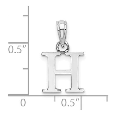 10K White Gold Block Initial H Charm – view 4