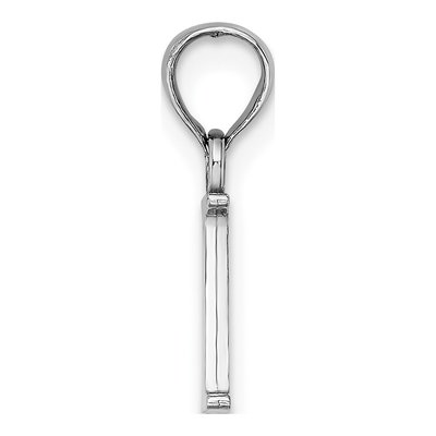 10K White Gold Initial I Block Pendant – view 3