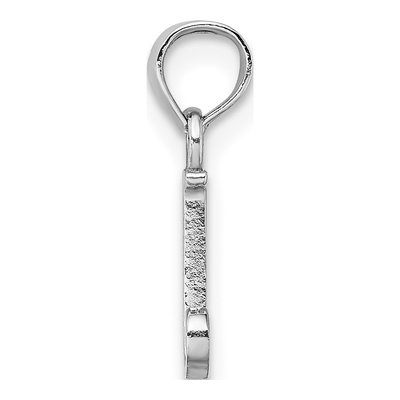 10K White Gold Block Initial J Pendant – view 3