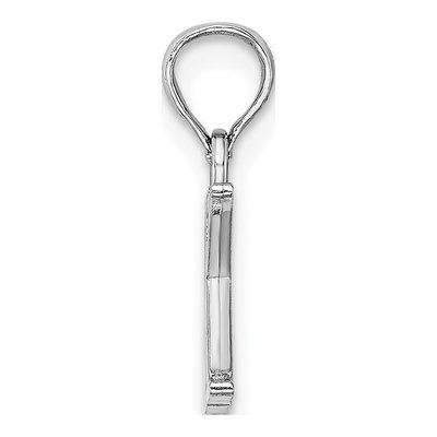 10K White Gold Block Initial K Pendant – view 3
