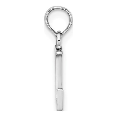 10K White Gold Block Initial L Pendant – view 3