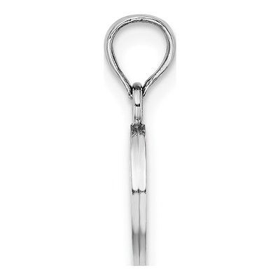 10K White Gold Block Initial O Pendant – view 3