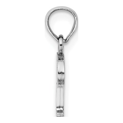 10K White Gold Block Initial P Pendant – view 3