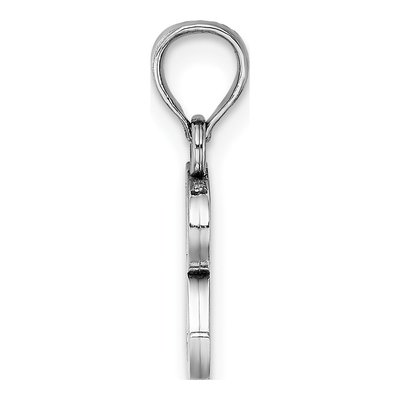 10K White Gold Block Initial R Charm – view 3