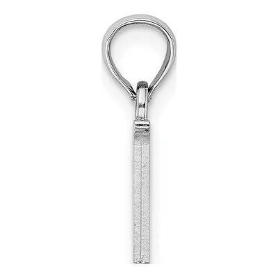 10K White Gold Block Initial V Pendant – view 3