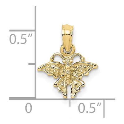10K Yellow Gold Textured Mini Butterfly Charm – view 4