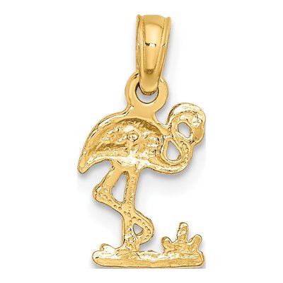 10K Yellow Gold Mini Flamingo Pendant – view 5