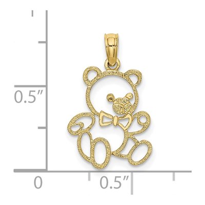 10K Yellow Gold Teddy Bear Pendant – view 4
