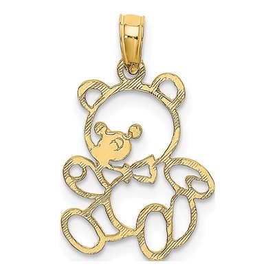 10K Yellow Gold Teddy Bear Pendant – view 5