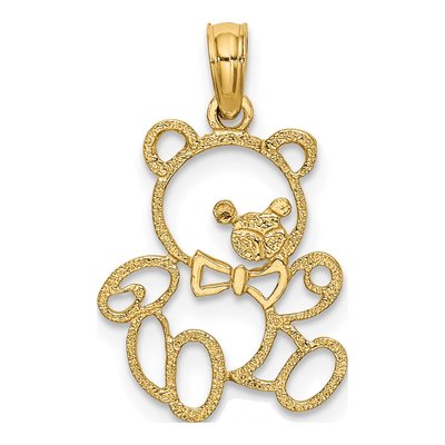 10K Yellow Gold Teddy Bear Pendant