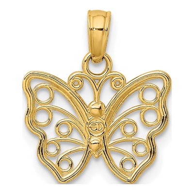10K Yellow Gold Cut-Out Butterfly Charm – view 5