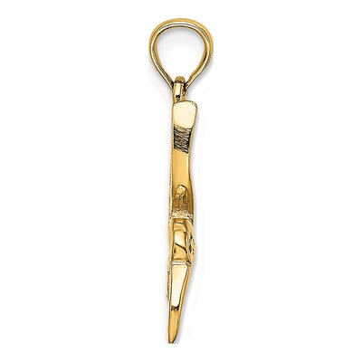 10K Yellow Gold Textured Hummingbird Charm – view 3