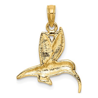 10K Yellow Gold Textured Hummingbird Charm – view 5