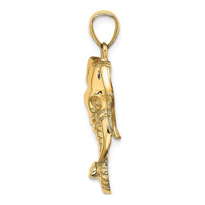 10K Yellow Gold Elephant Head Pendant – view 3