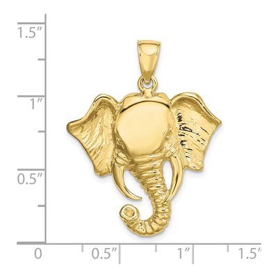 10K Yellow Gold Elephant Head Pendant – view 4