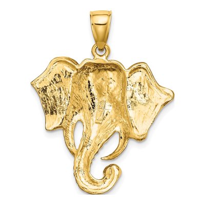 10K Yellow Gold Elephant Head Pendant – view 5