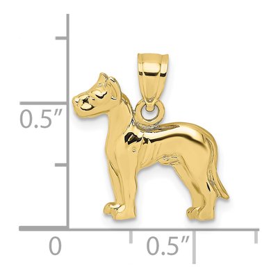10K Yellow Gold Great Dane Dog Pendant – view 4