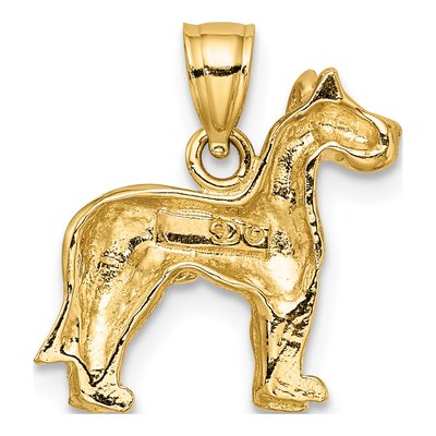 10K Yellow Gold Great Dane Dog Pendant – view 5