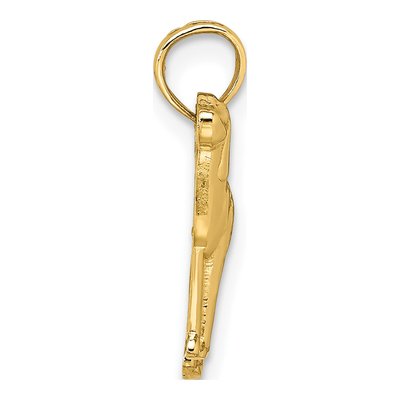 10K Yellow Gold Greyhound Dog Pendant – view 3