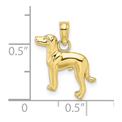 10K Yellow Gold Greyhound Dog Pendant – view 4