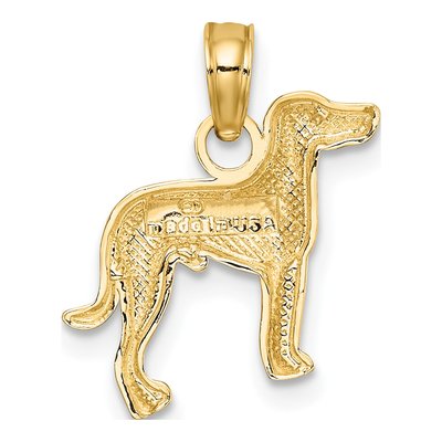 10K Yellow Gold Greyhound Dog Pendant – view 5