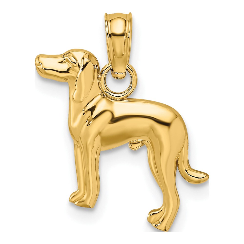 10K Yellow Gold Greyhound Dog Pendant