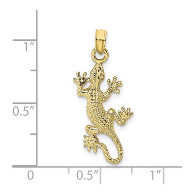 10K Yellow Gold Gecko Lizard Pendant – view 4