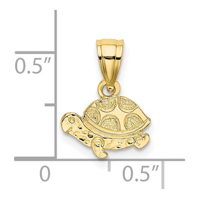 10K Yellow Gold Mini Turtle Pendant – view 4