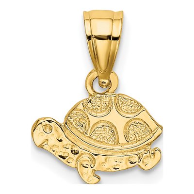 10K Yellow Gold Mini Turtle Pendant