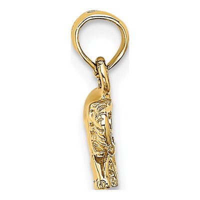 10K Yellow Gold Small Elephant Pendant – view 3