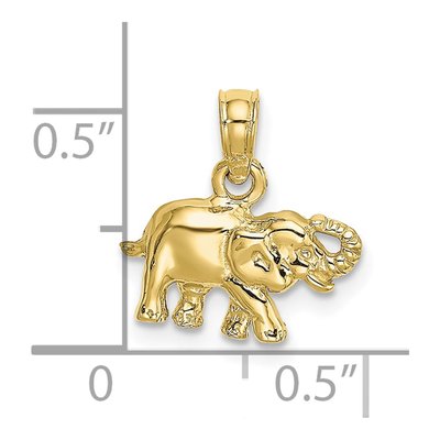 10K Yellow Gold Small Elephant Pendant – view 4